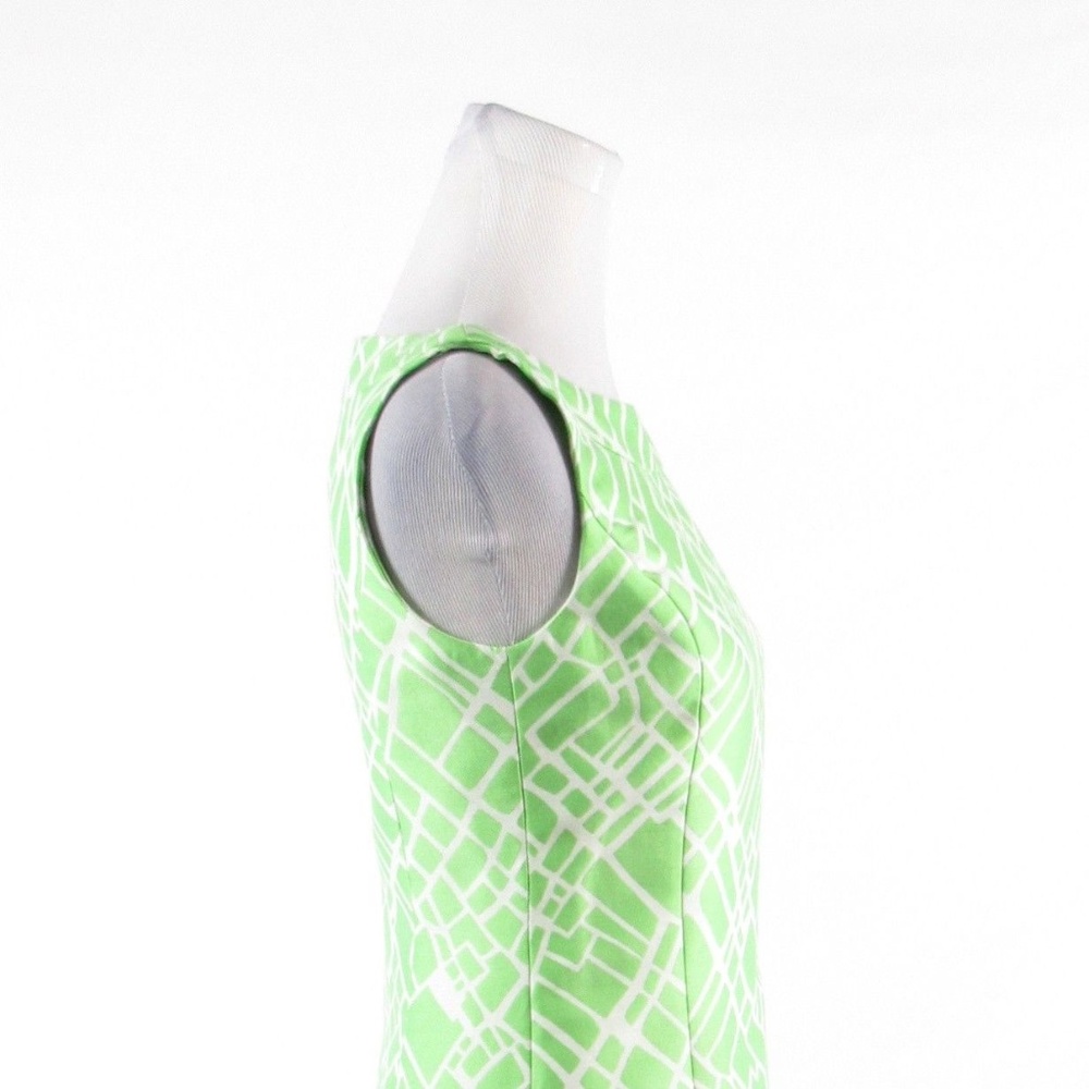 Bright green white DONCASTER sheath dress 4 - Picture 6 of 8